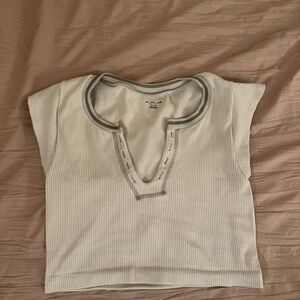 Urban Outfitters White Sleeveless Polo Crop Top